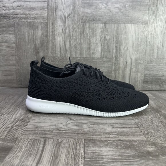 Cole Haan 2.ZeroGrand Women's size 9 Stitchlite Wingtip Oxford Black White Shoes - Picture 1 of 8